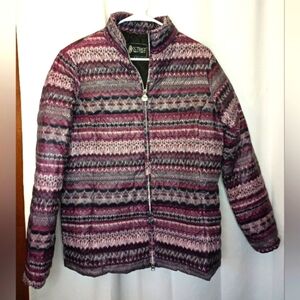 Outback Trading Company Womens Willow Down Filled Puffer Coat Large Purple
